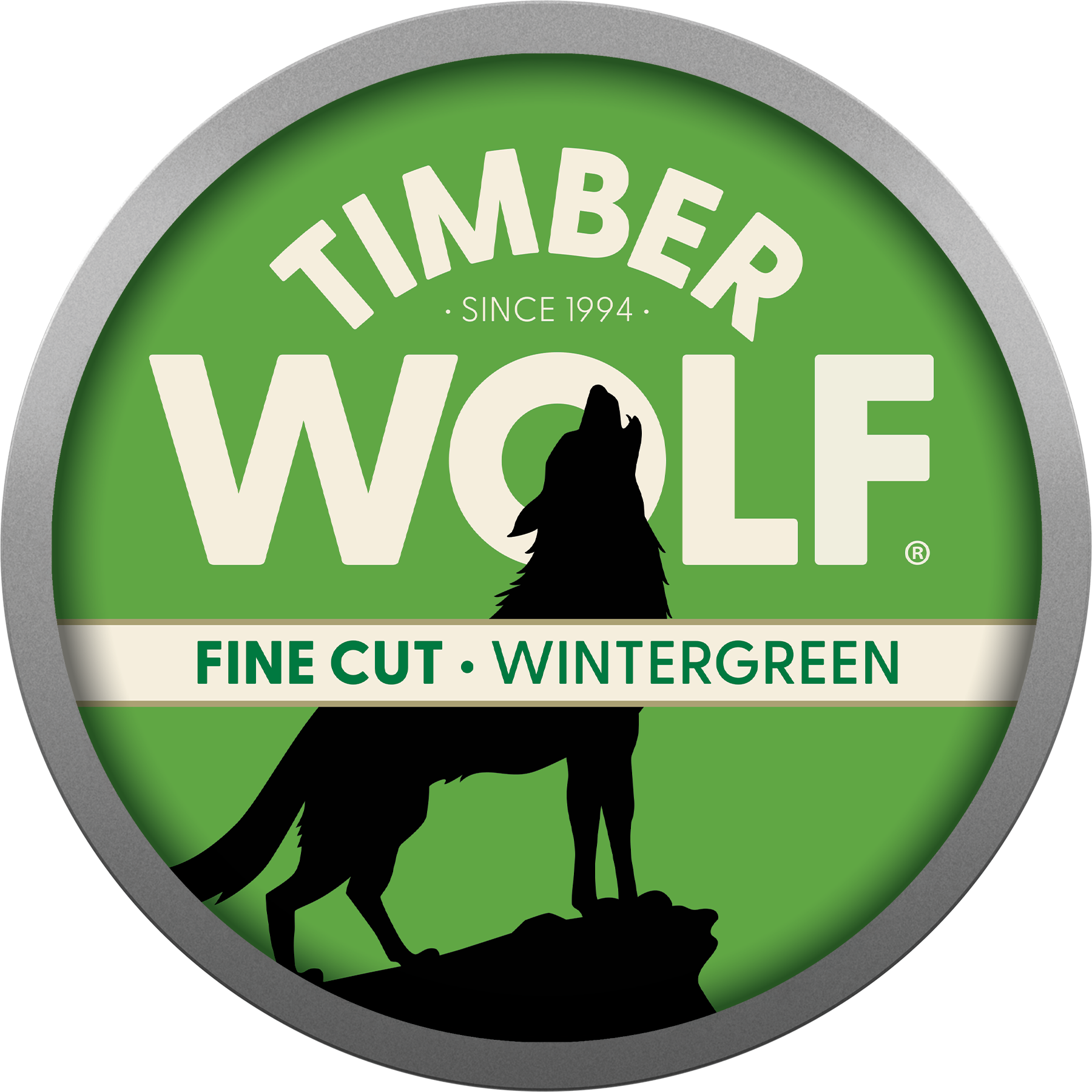 Can of Timber Wolf Moist Snuff fine cut in wintergreen flavor