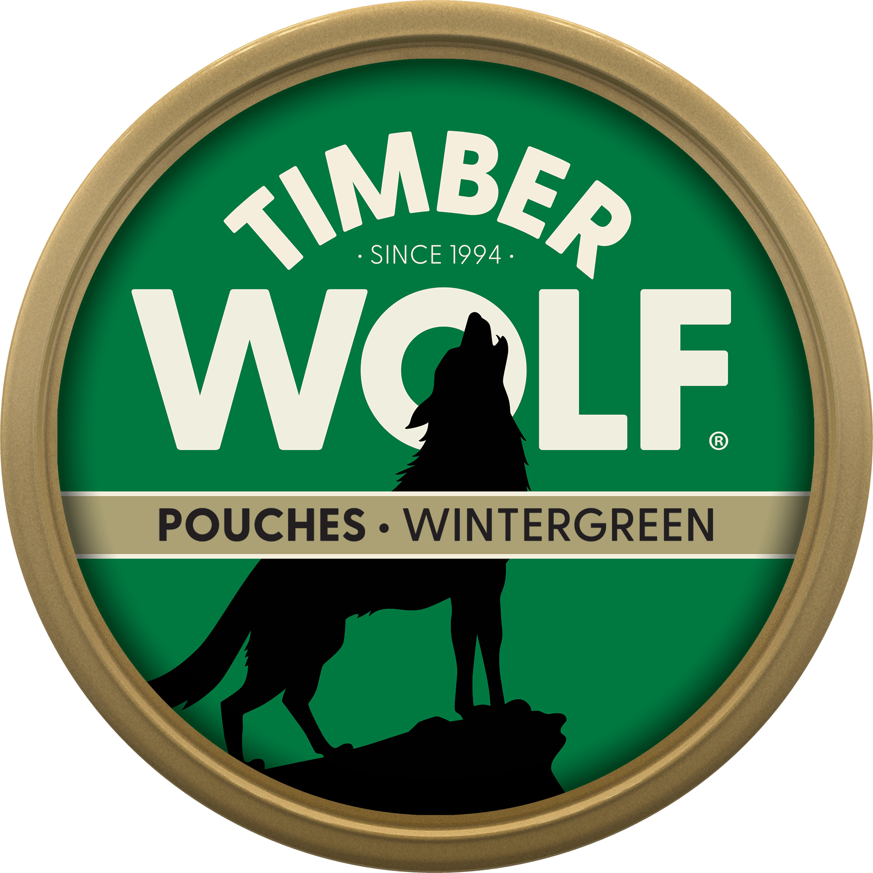 Can of Timber Wolf Moist Snuff in wintergreen pouches flavor